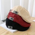thumbnail image 4 of Retro Warm British Style Harajuku style Painter Hat Peaked Cap Autumn Winter Women Cap Korean Style Hat Cotton Berets Men Berets BLACK, 4 of 8