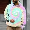 thumbnail image 2 of Caqnni Men's Fashion Tie Dye Hoodies Mens Autumn and Winter Casual Loose Solid Hooded Sweater Top Tie Dye Hoodies for Men (XL,Beige), 2 of 5