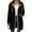Black, variant on Women's Mid Length Zip Up Hooded Sweatshirt Coat, Drop Shoulder Long Sleeve Jacket with Pockets, Casual Outerwear for Fall Winter Street Style and Layering-Wine