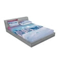 thumbnail image 2 of Ambesonne Landscape Fitted Sheet & Pillow Sham Set, Sunset Snowy Winter, Queen, Dark Coral Sky Blue, 2 of 2