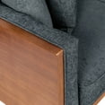 thumbnail image 6 of Noble House Beeson Fabric Tufted Loveseat with Accent Pillows, Charcoal and Dark Walnut, 6 of 9