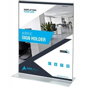AdirOffice Clear Acrylic 8.5 x 11 T-Shaped Sign Holder (3-Pack)