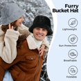 thumbnail image 2 of Faux Fur Bucket Hat for Winter – Fluffy Warm Furry Fisherman Cap with Adjustable Headband | Unisex Lightweight Sun Protection Hat for Casual, Travel, Skiing & Outdoor Activities, 2 of 12