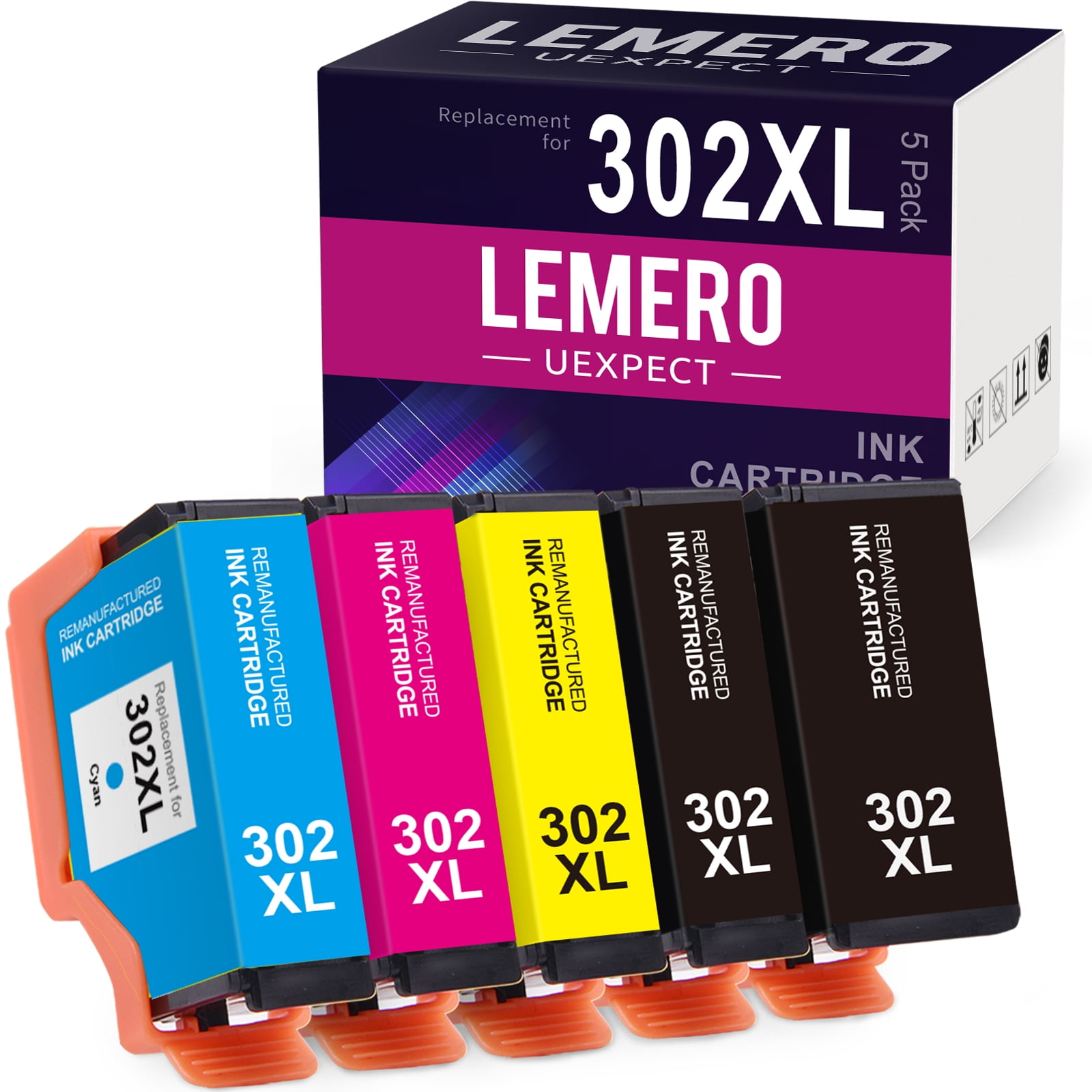 302XL Ink Cartridges for Epson 302XL 302 XL T302XL Combo Pack Ink Expression Premium XP-6000 XP-6100 Printer (Black Photo Black Cyan Magenta Yellow, 5-Pack) - Walmart.com