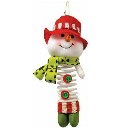 Hanging Snowman Decor With Spring Body 6.5