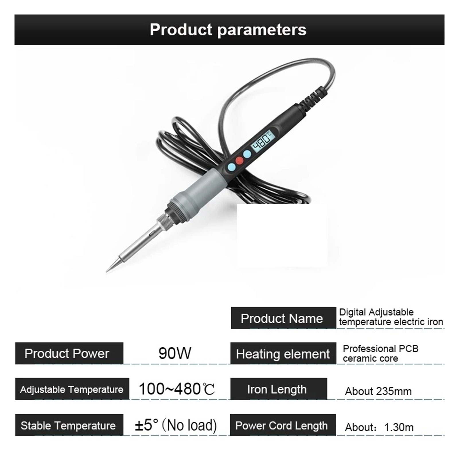 Soldering Iron Protable Digital Temp ,Adjustment Automatic Sleep Internal Thermal Ceramic Heating, 926 Electronic Welding Tool ,Wide Applications