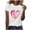 White, variant on AUNVITO Women's Valentine's Day T-shirt Round Neck Short Sleeve with Valentine Print Casual and Fashionable Style