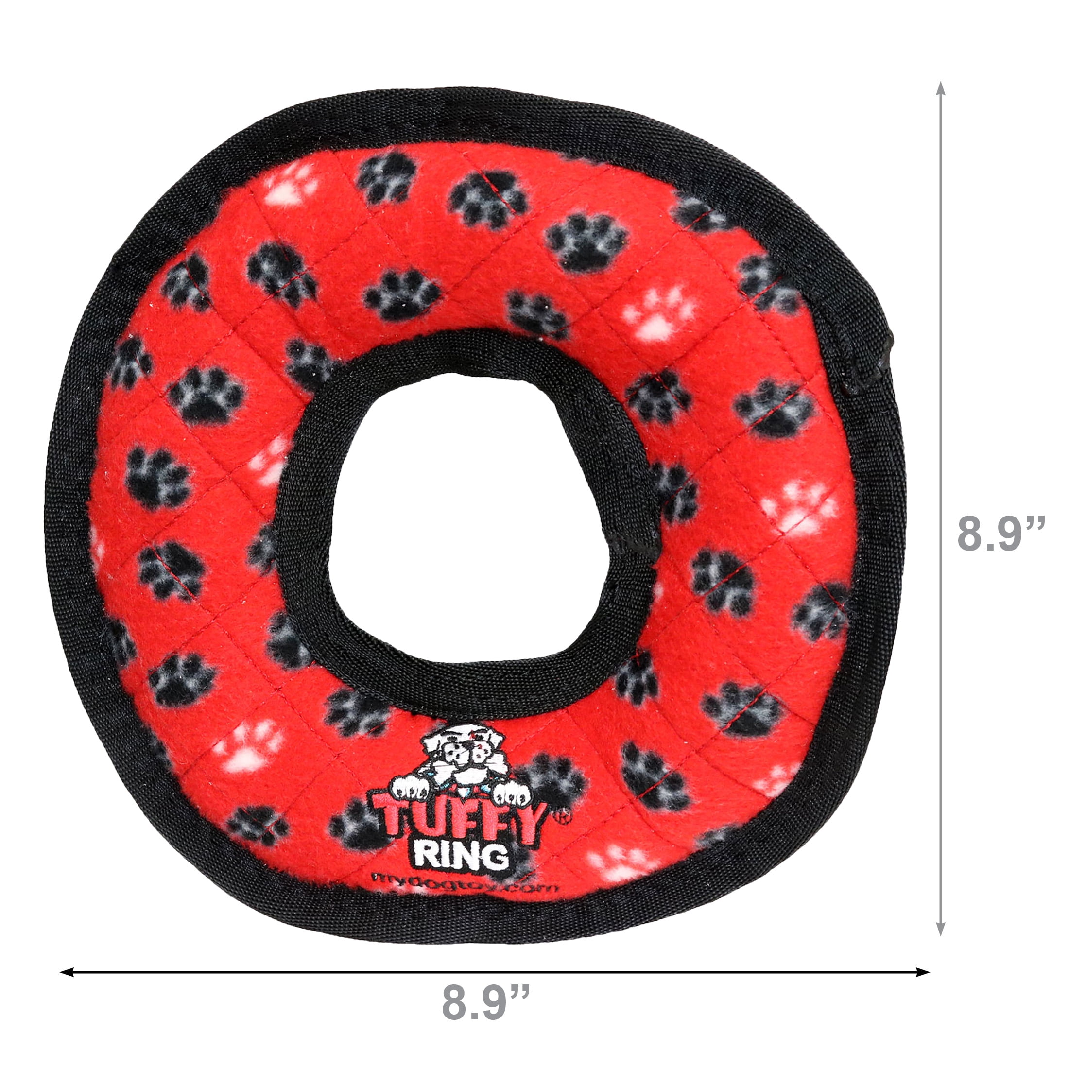 Tuffy Medium Red Ring Durable Plush Dog Toy