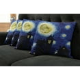 thumbnail image 2 of Ambesonne Moon Throw Pillow Cover 4 Pack, Country Houses Full Moon, 18", Dark Blue Black Yellow, 2 of 6
