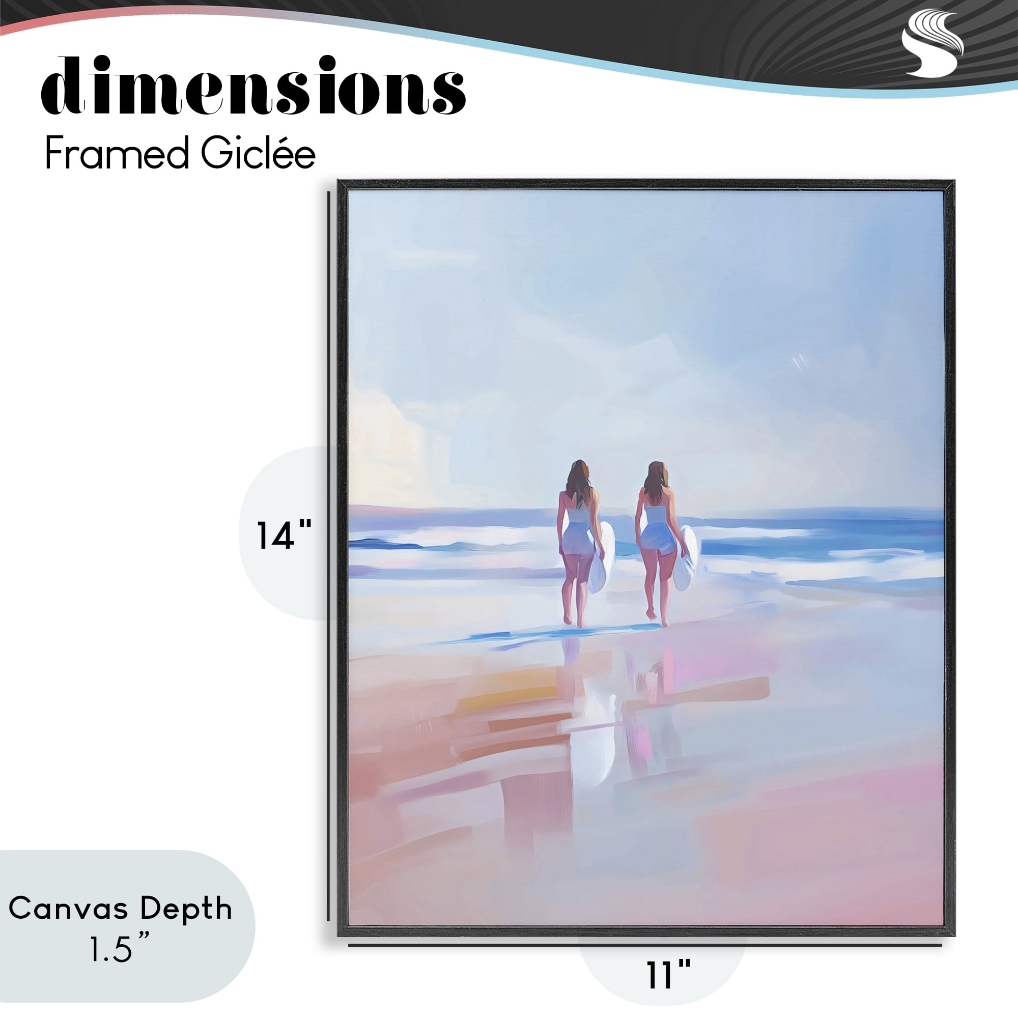 Stupell Industries Heading To Surf at Dawn Black Framed Giclee Art, design by The Prints Vibe