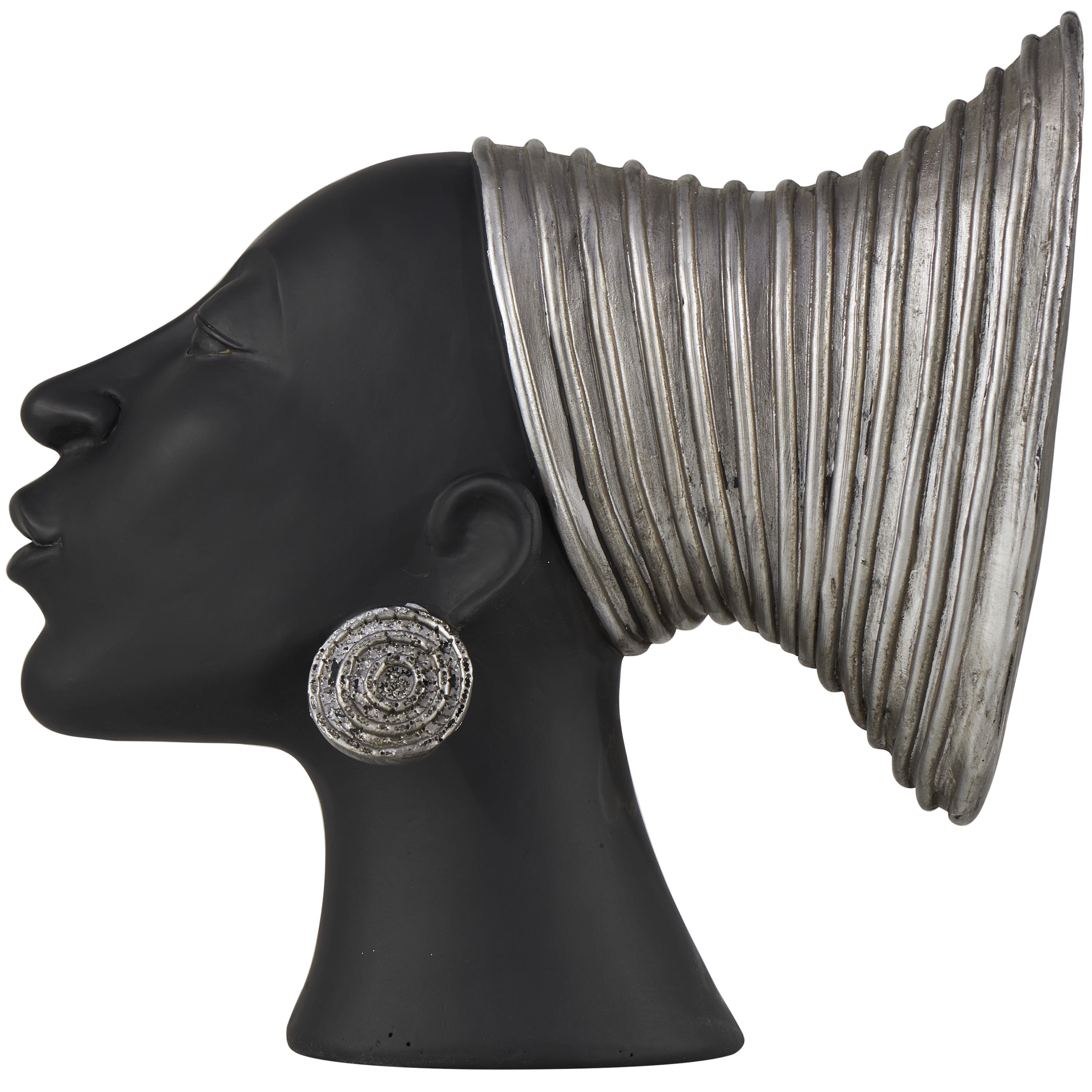 4" x 9" Black Resin African Woman Sculpture, by DecMode