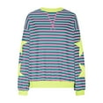 thumbnail image 4 of Green Womens Tops Oversized Sweatshirt for Women Fashion Long Sleeve Striped Sweatshirts Crewneck Shirts Outfits Fall Outfits for Women 2025, 4 of 6