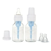 Dr. Brown's 4 Ounce Glass Bottle 2-Pack with Replacement Level 2 Nipples