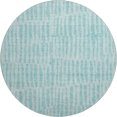 thumbnail image 2 of Addison Rugs Mayfield Washable Transitional Striped Teal Round Rug, 8' x 8', 2 of 5