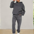thumbnail image 2 of Ensemble de Survêtements Tendance Décontracté Simple pour Femmes (Khaki S), 2 of 6