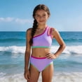 thumbnail image 2 of Mnyotv Girls' Two Piece Bikini Set High Waist Swimsuits Beach Swimwear Teen Girl Summer Outfits Bathing Suits Size 11-12 Years, 2 of 6