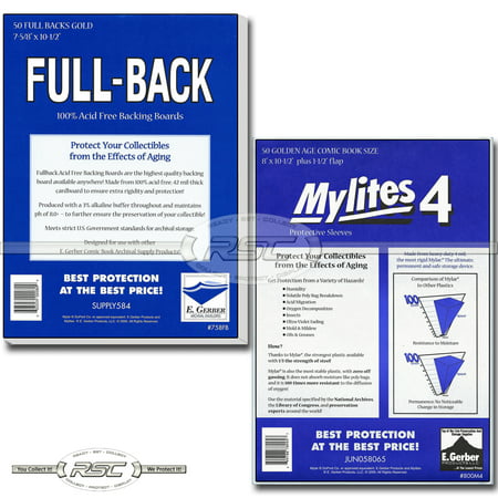 50 - Full-Back & Mylites 4 Golden Age Mylar Comic Bags & Boards by E. (Best Bags And Boards For Comics)