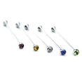 thumbnail image 3 of Opvise Men's Formal Shirt Collar Pin Rhinestone Bar Clasp Clip Barbell Lapel Stick, 3 of 8
