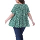 thumbnail image 3 of Blusa de peplum con volantes de cuello redondo para mujer de tallas grandes Agnes Orinda 3X blanca y verde, 3 of 6