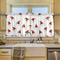 thumbnail image 2 of Yayeee Kitchen Curtains Tier Set of 2 Light Filtering 57"x36" Over Sink Window Panels, Cute Santa Hats Pattern, 2 of 7