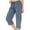 Blue, variant on Women's Petite Athletic Cargo Capris with Pockets and Drawstring Straight Leg Casual