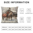 thumbnail image 5 of FANNA Horses Barn Snow Short Plush Pillow Cover 1 Piece Set for Living Room Bedroom Outdoor Garden Sofa Decoration Comfortable Beautiful Practical Winter High-Quality 1PC 20x20in, 5 of 5