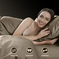 thumbnail image 3 of Martex Elegance 4-Piece King Satin Sheet Set | Silky Smooth | Great for Hair & Skin | Champagne, 3 of 8
