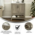 thumbnail image 4 of Emma + Oliver 30 Inch Bathroom Vanity, Single Sink Cabinet with 2 Soft Close Doors and Open Shelf, Carrara Marble Finish Countertop, Brown, 4 of 12