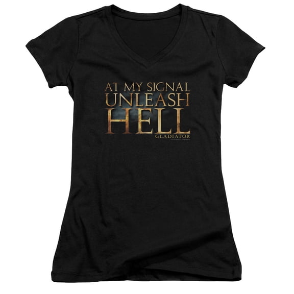 Gladiator Unleash Hell Junior Women's V-Neck T-Shirt Black