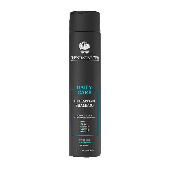 TRENDSTARTER - DAILY CARE HYDRATING SHAMPOO (10.14FL.OZ/300ML) Paraben free, Aloe, Biotin, and Vitamins A, C, and E