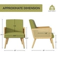 thumbnail image 4 of Hawsaiy Accent Chair with Rattan Arms, Living Room Chairs with Wood Legs, Modern Armchair for Bedroom, Lounge Chair Indoor for Reading Room Kitchen and Dining Room,Green, 4 of 8