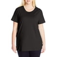 thumbnail image 2 of Just My Size T-Shirt Col Rond à Manches Courtes en Jersey de Coton pour Femmes, 4X, Noir, 2 of 3