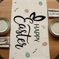 thumbnail image 5 of Spring Easter Gnomes Table Runner, Red Truck Colorful Eggs Botanical Washable Cotton Linen Table Runners 90 Inches Long, Dresser Scarf Runner for Dining/Coffee/Kitchen/Hallway Tables 13''x90'', 5 of 9