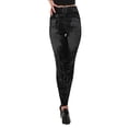 thumbnail image 3 of VSNOW Women Casual Imitation Denim Print Stretch High Waist Jegging Leggings, 3 of 6