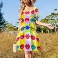 thumbnail image 4 of Vestido Pop de manga corta para mujer, ropa de mujer, ropa coreana, vestidos elegantes para mujer, vestidos de cóctel de verano., 4 of 7