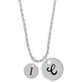thumbnail image 1 of Delight Jewelry Silvertone Disc 1/2'' Number - 1 - Silvertone Script Initial Disc - C - Charm Necklace, 20"+3", 1 of 4