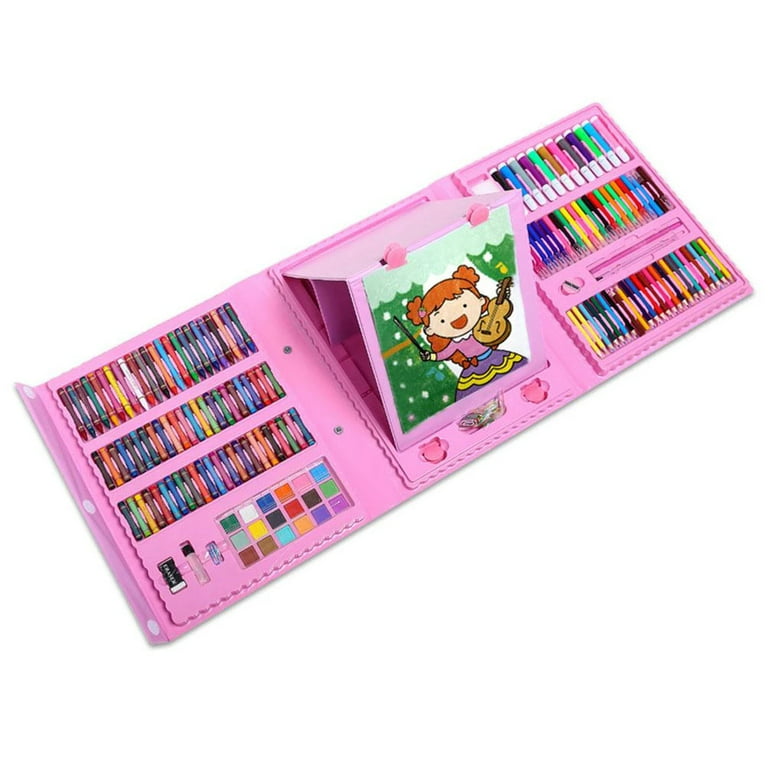 Art Supplies, 240-Piece Art Set Crafts Drawing Kits with Double Sided  Trifold Easel, Includes Sketch Pads, Oil Pastels, Crayons, Colored Pencils,  Gifts for Girls Boys Teen Ages 4-6-8-9-12 (Black)