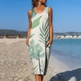 thumbnail image 2 of Vestido a media pierna sin mangas con estampado floral suelto casual de cuello redondo de verano para mujer Fridja  hj180, 2 of 9