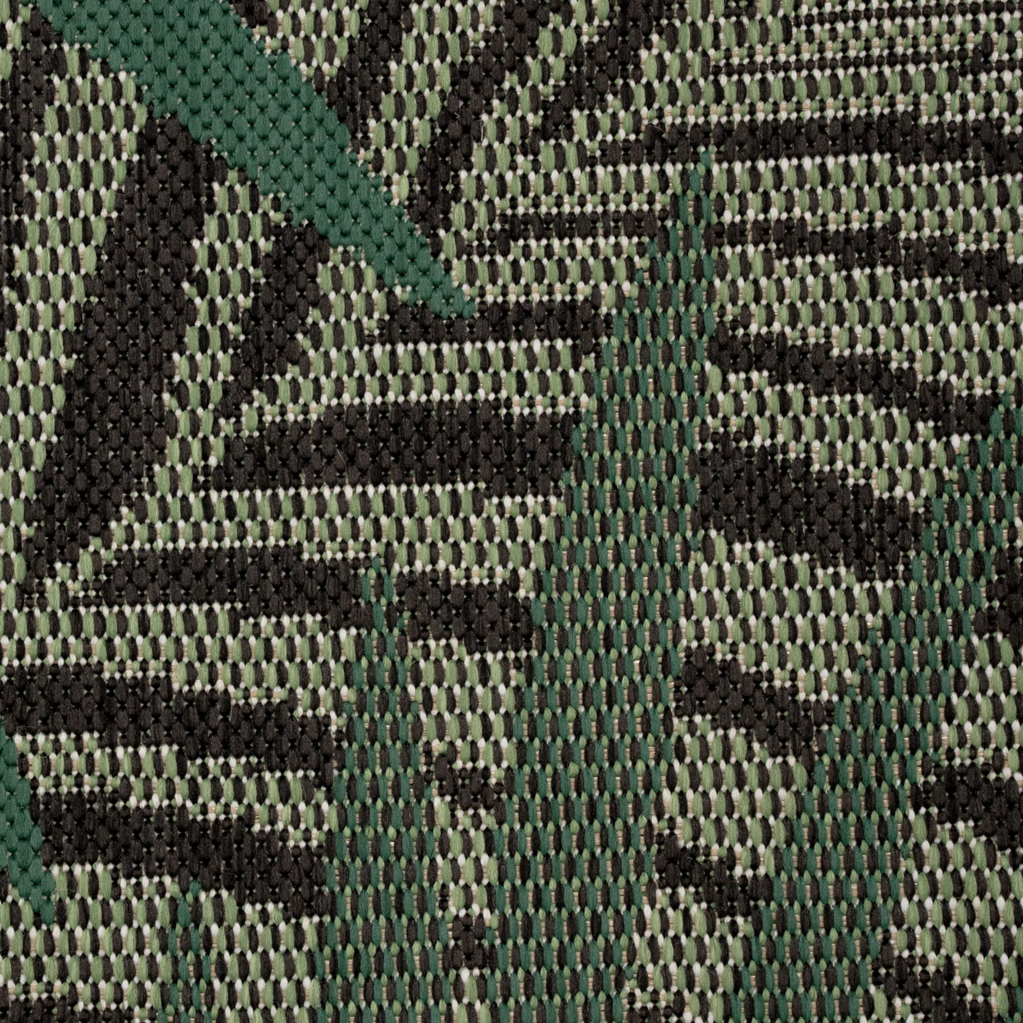 In- & Outdoor Rug Jungle Design with Palm Trees in Green Black