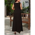 thumbnail image 4 of Mengpipi Womens Dresses Sleeveless Elegant Crew Neck A-Line Maxi Dresses S-XXL, 4 of 5