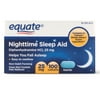 Equate Nighttime Sleep Aid Diphenhydramine HCl Caplets, 25 mg, 100 Ct
