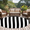 thumbnail image 5 of Striped Black White Round Living Room Rugs 5 ft, Classic Vertical Striped Simple Washable Area Rug with Non-Slip Sturdy Edge Binding Round Carpet for Entryway Kitchen Bedroom Bathroom, 5 of 9