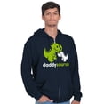 thumbnail image 4 of Fathers Daddysaurus Trex Dinosaur Dad Men's Big & Tall Graphic Zip Up Hoodie Brisco Brands 2X, 4 of 5