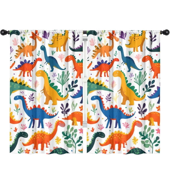 Blackout Kids Curtains,Cute Dinosaur Pattern Childrens Insulated Curtains Set Of 2,Bedroom Essentials,Toddler Room Decor 52x84in(132x213cm)