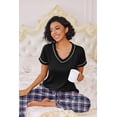 thumbnail image 3 of Ekouaer Pajamas for Women Set 2 Piece Lounge Set Soft Pajama Sets Short Sleeve and Pants Pj Sets Loose Sleepwear with Pockets, 3 of 6