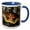 Blue/White, variant on 3drose, Io Moth Insect, Mesquite Tree Bark, Texas - Us44 Rnu0192 - Rolf Nussbaumer, 11oz Two-tone Red Mug