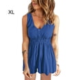 thumbnail image 3 of Minnieouse Mono de verano sin mangas con cuello en V para mujer, vestido para acampar, Color sólido, chaleco con botones para niñas, ropa con tirantes conjuntos de ropa Azul SG Minnieouse AP011283-12, 3 of 6