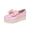 Pink, variant on Women's Bow Decor Platform Loafers Slip On Lug Sole Comfort Casual Dress Flat Shoes