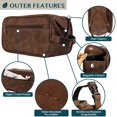 thumbnail image 3 of PAVILIA Neceser para hombre, kit de afeitado Dopp Essentials de viaje, bolsa de viaje para hombre, estuche organizador de artículos de tocador para aseo, bolsa de cosméticos resistente al agua de cuer, 3 of 5