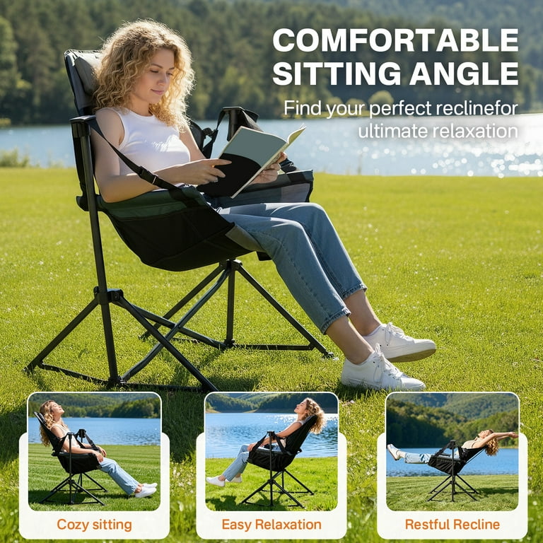 EVER ADVANCED Swinging Hammock Camping Chair with Adjustable